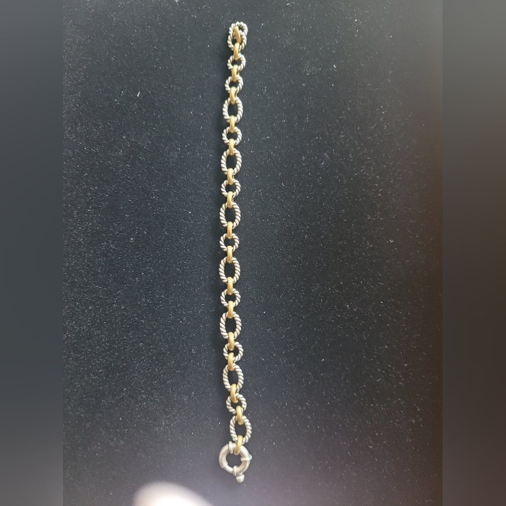 Sterling silver and brass bracelet